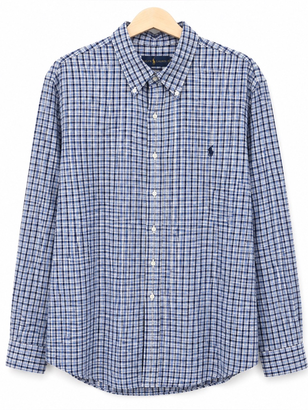 Ralph Lauren Performance Men’s Large Blue Plaid Button-Down Shirt